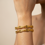 💛💚❤️ "Manasa Bandhan" 18K Gold Bangle Set ❤️💚💛