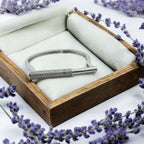 Silver Crystal Bar Minimal Kada Bracelet