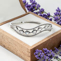 Silver Teardrop Crystal Wave Kada Bracelet