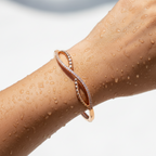 Beaded Curve Crystal Kada Bracelet
