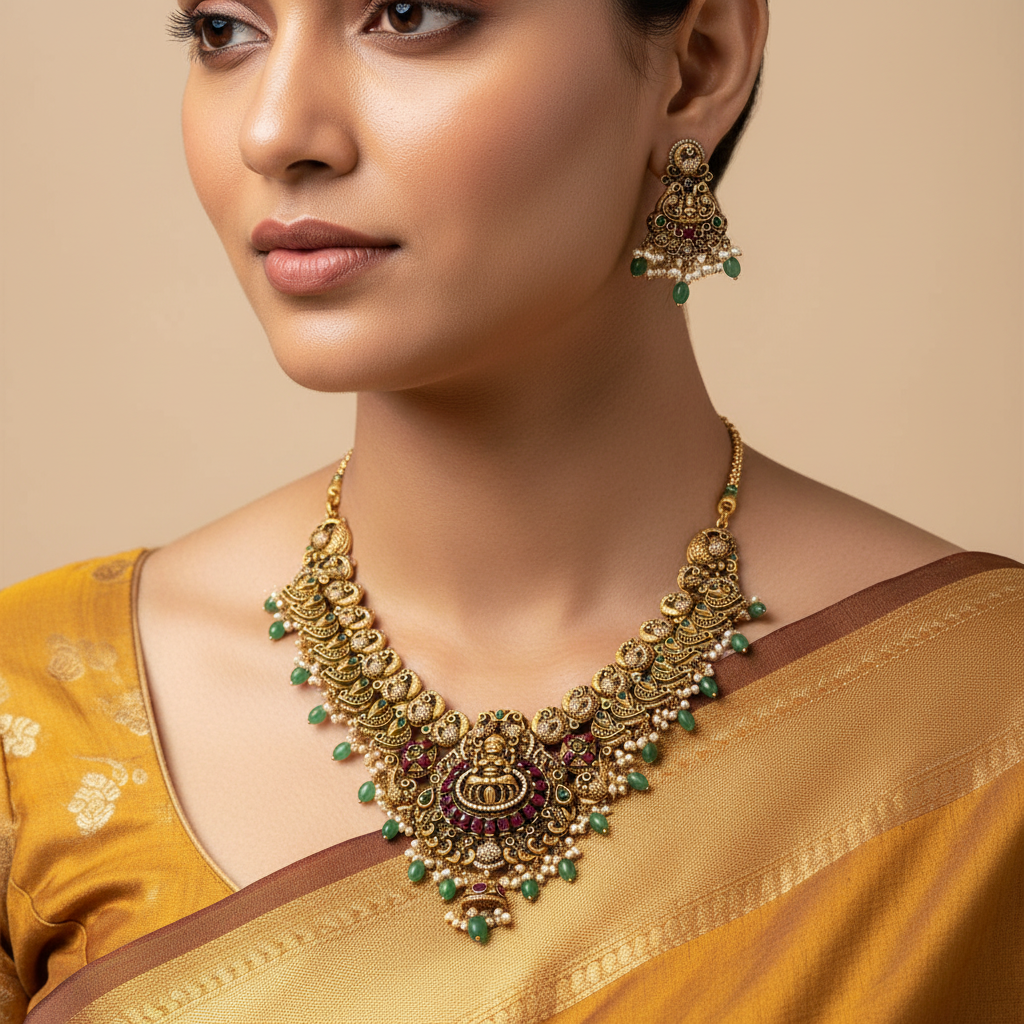 🪷 "Lakshmi Vaibhavam" Necklace Set 🪷