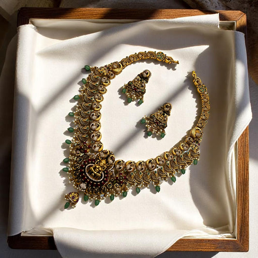🪷 "Lakshmi Vaibhavam" Necklace Set 🪷