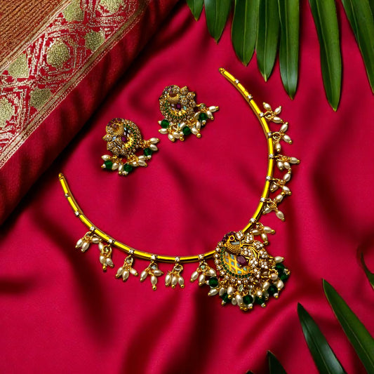 🌼 "Navratna Chandrika" Necklace Set 🌼