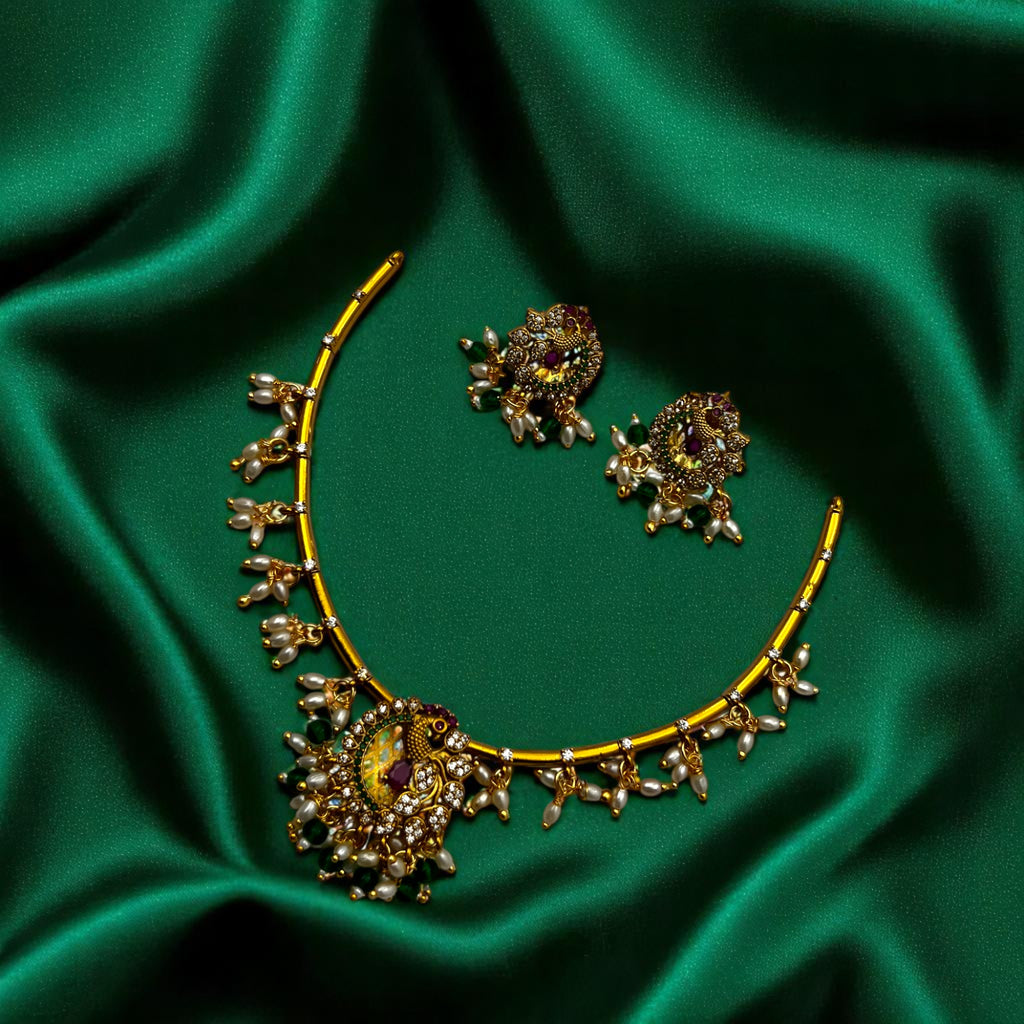 🌼 "Navratna Chandrika" Necklace Set 🌼