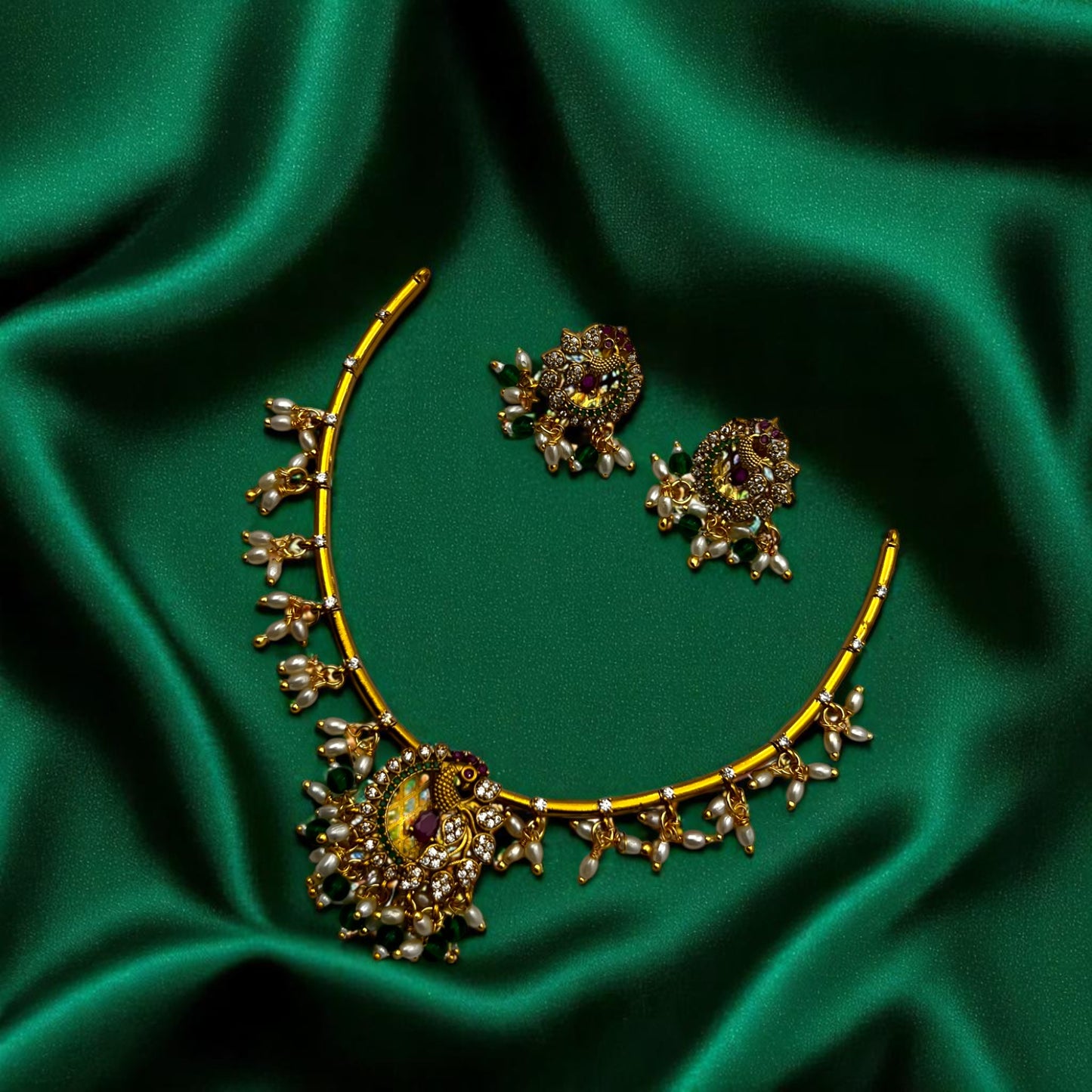 🌼 "Navratna Chandrika" Necklace Set 🌼