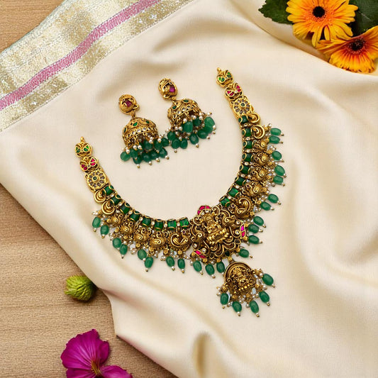 💎💖 "Pushpa Raagini" Necklace Set 💚⚪