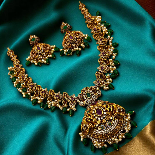 💎💖 "Varna Pushpini" Necklace Set 💚⚪