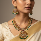 💎💖 "Varna Pushpini" Necklace Set 💚⚪