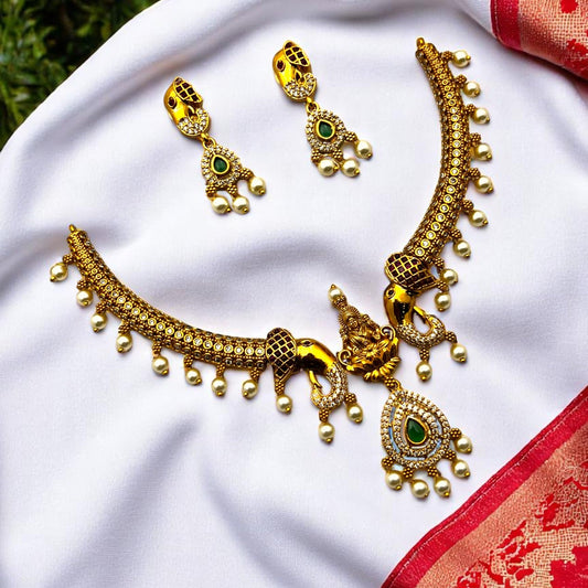 💎🤍 "Varna Kanthi" Necklace Set 💚🌸