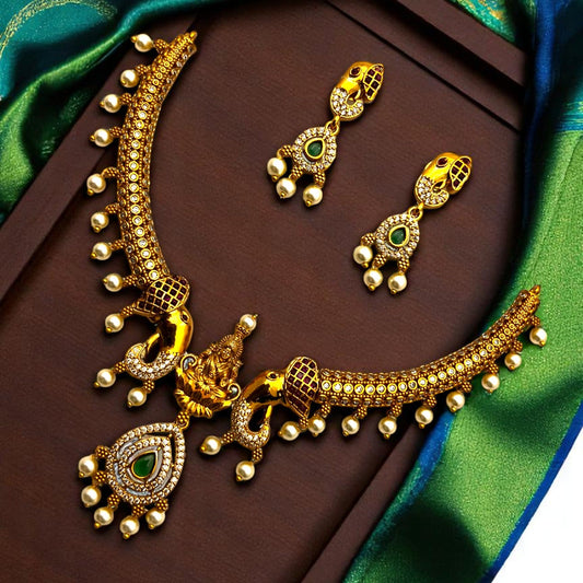 💎🤍 "Varna Kanthi" Necklace Set 💚🌸