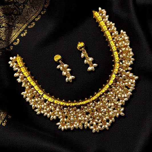 🌟💚 "Indrajaal Haar" Necklace Set 🌸⚪