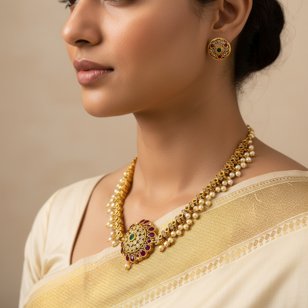 💖💚 "Padmaja Haar" Necklace Set 🌸✨