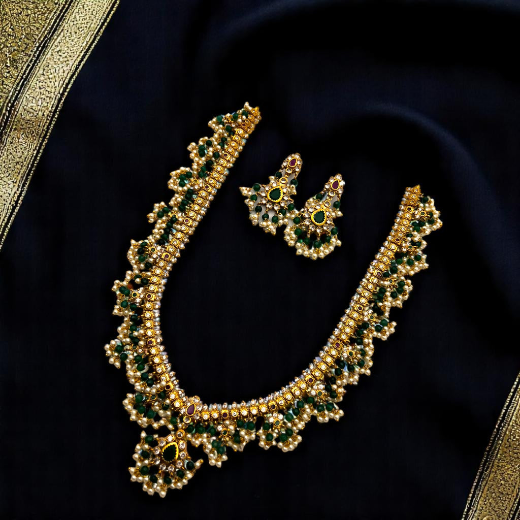 💚⚪ "Harit Mani" Necklace Set 🪙✨