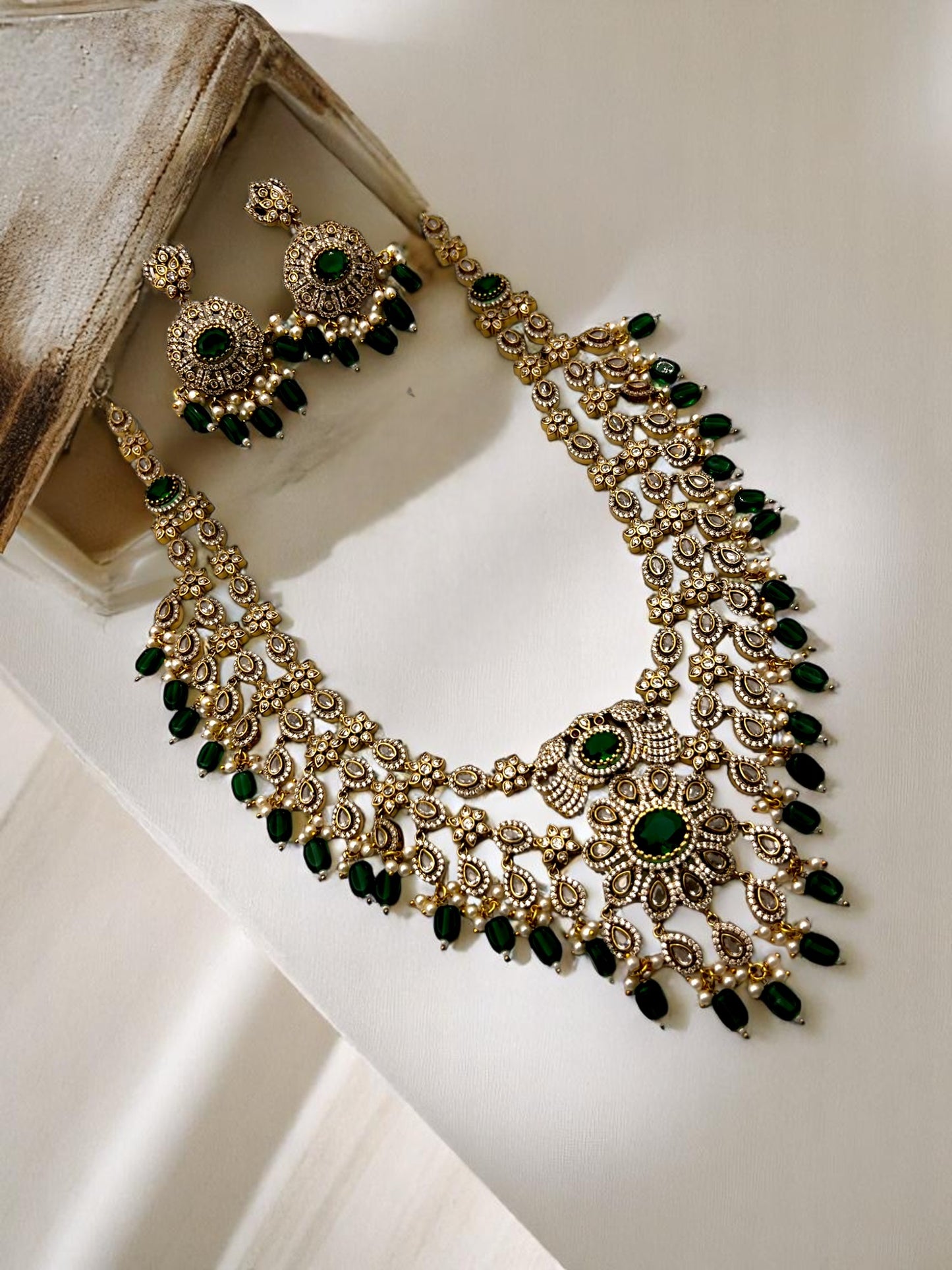 💎🤍 "Rajawadi Haar" Necklace Set 💚🌸