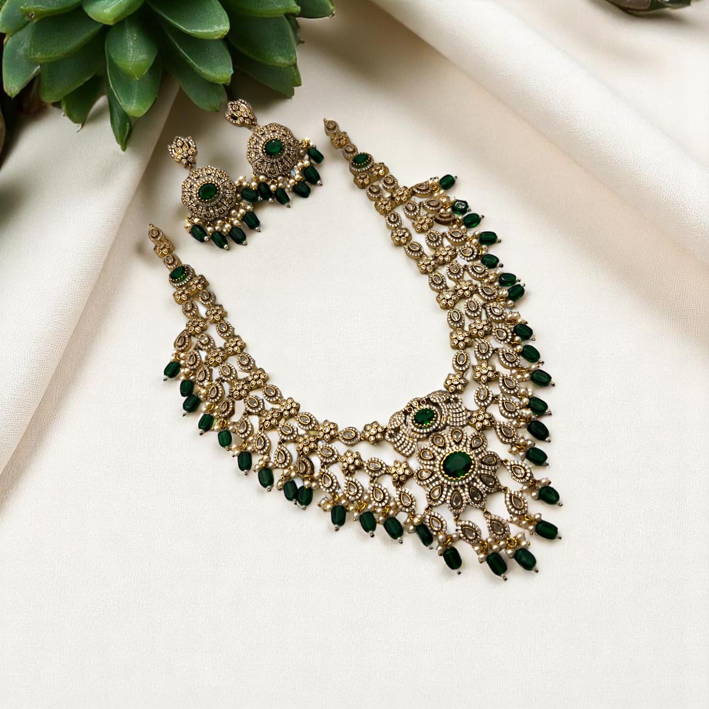 💎🤍 "Rajawadi Haar" Necklace Set 💚🌸