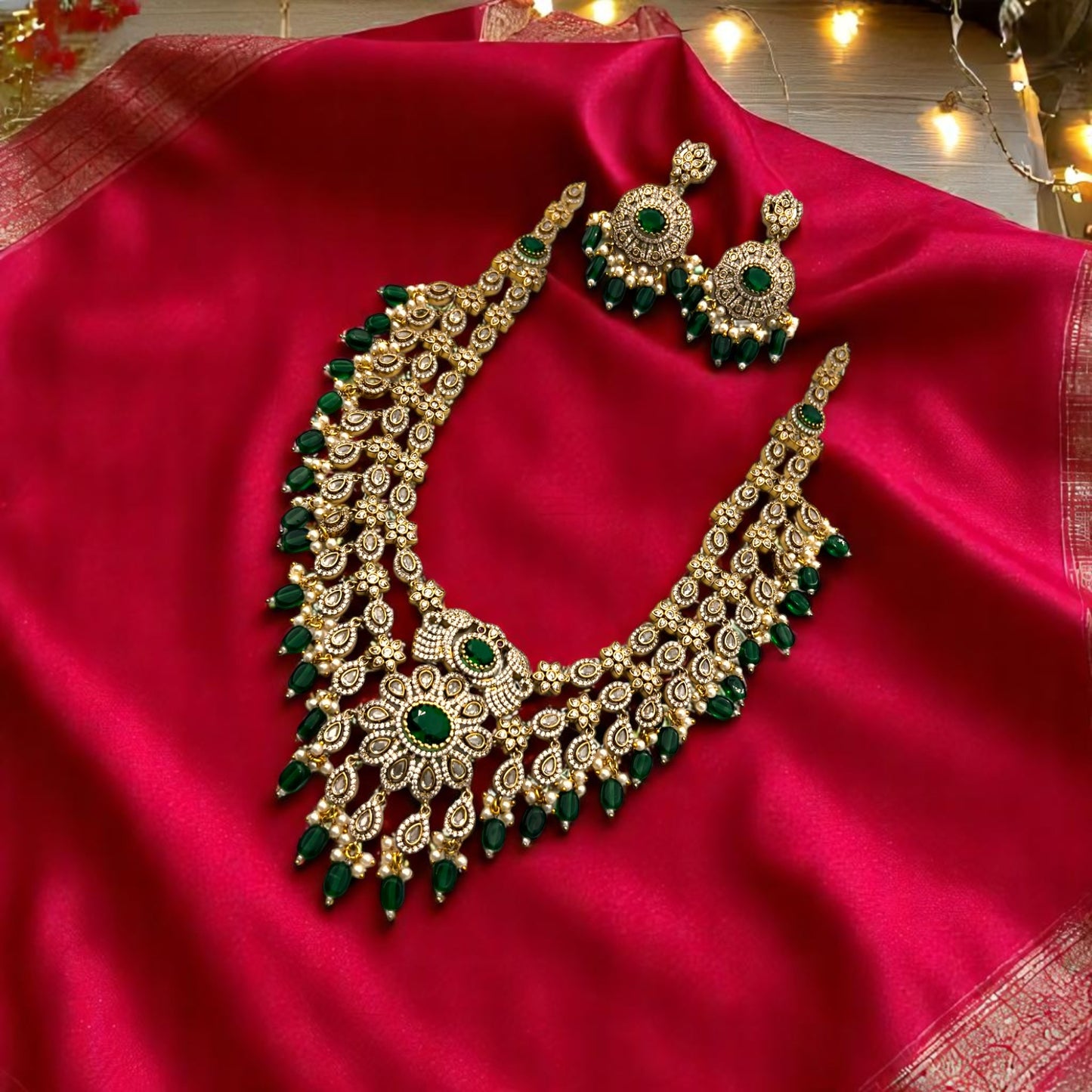 💎🤍 "Rajawadi Haar" Necklace Set 💚🌸