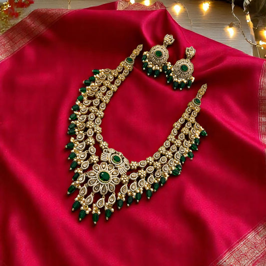 💎🤍 "Rajawadi Haar" Necklace Set 💚🌸