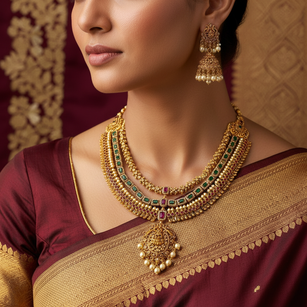 💎💖 "Varnita Pushpini" Necklace Set 💚⚪