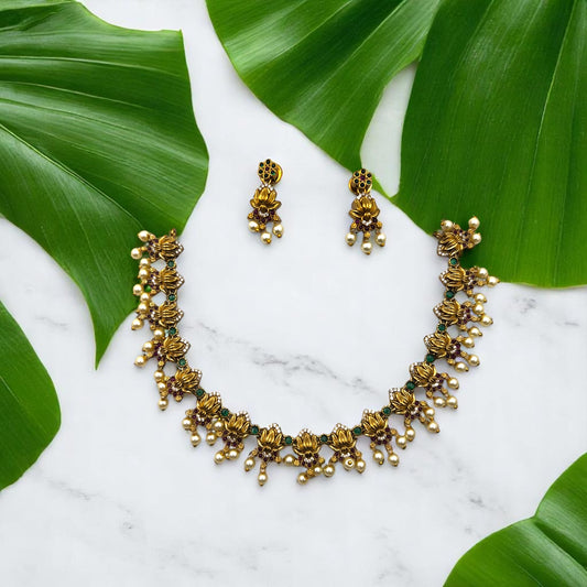 🌿 "Pushpavali" Necklace Set 🌿