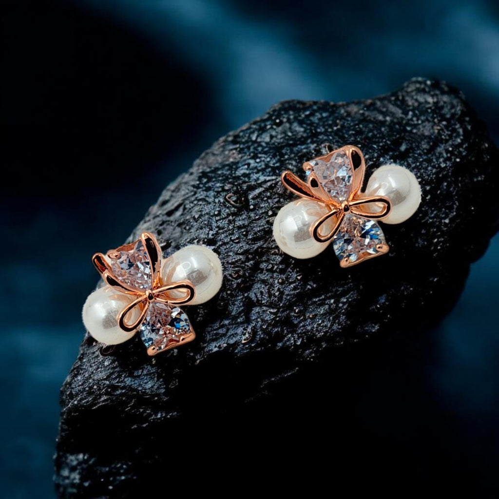 Pearl Bow Earrings