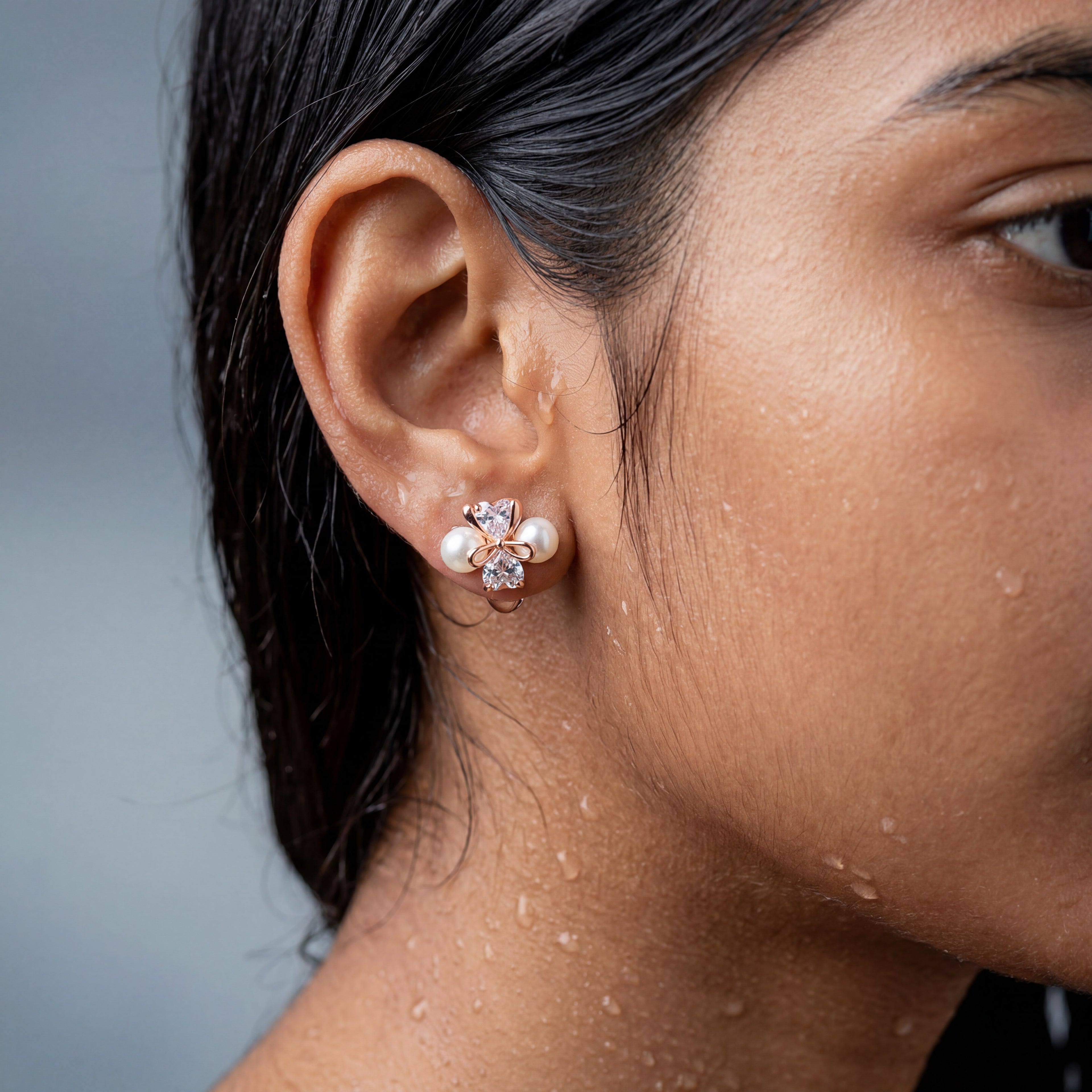 Pearl Bow Earrings
