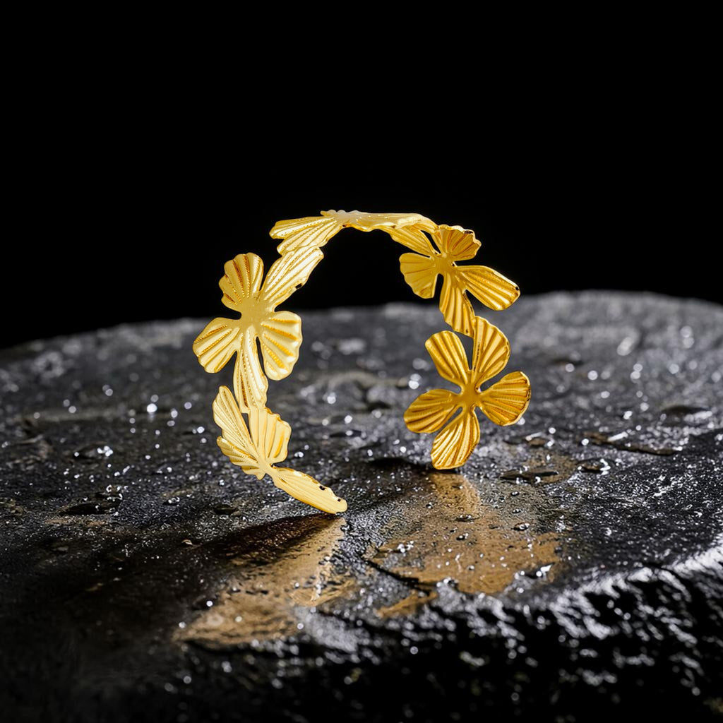 Gilded Petal Statement Bracelet
