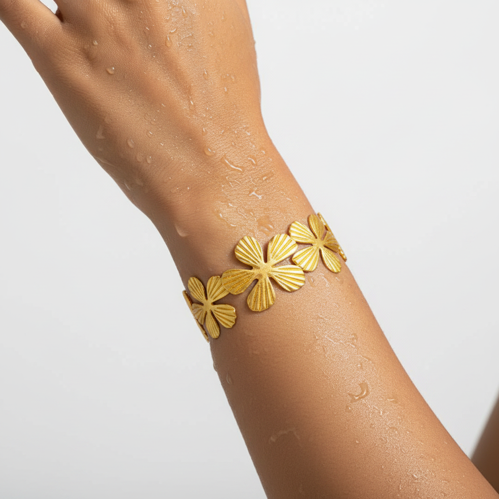 Gilded Petal Statement Bracelet