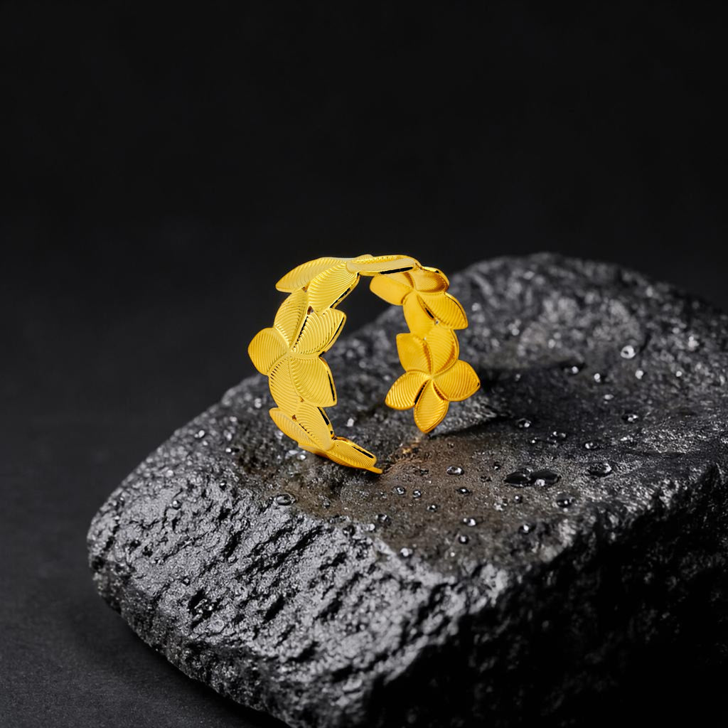 Golden Petal Wrap Statement Bracelet