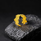 Golden Petal Wrap Statement Bracelet