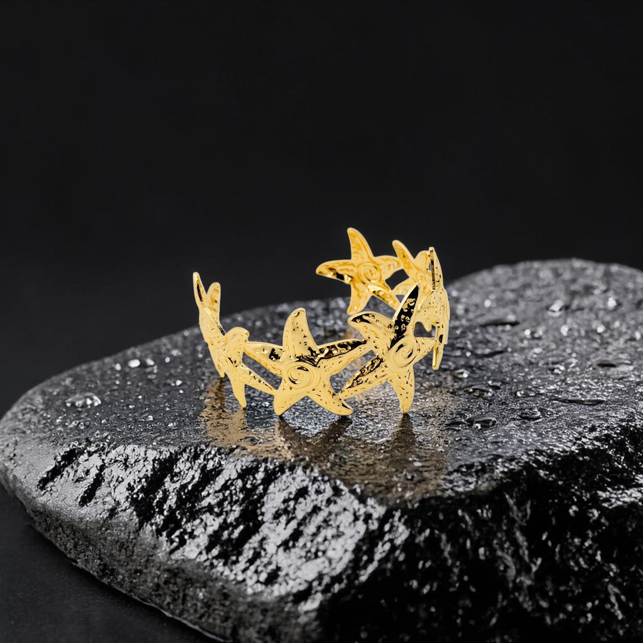 Starfish Textured Cuff Bracelet