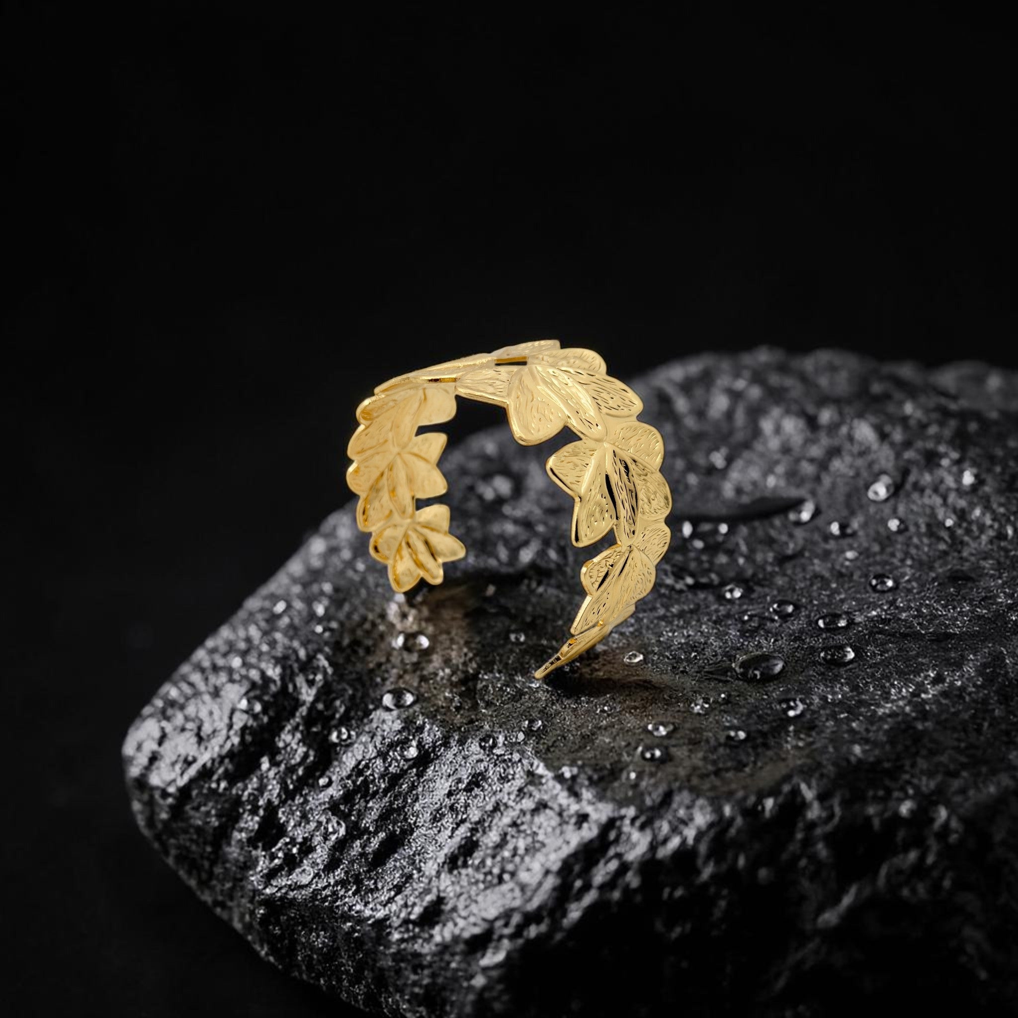 Petal Cascade Sculpted Cuff Bracelet