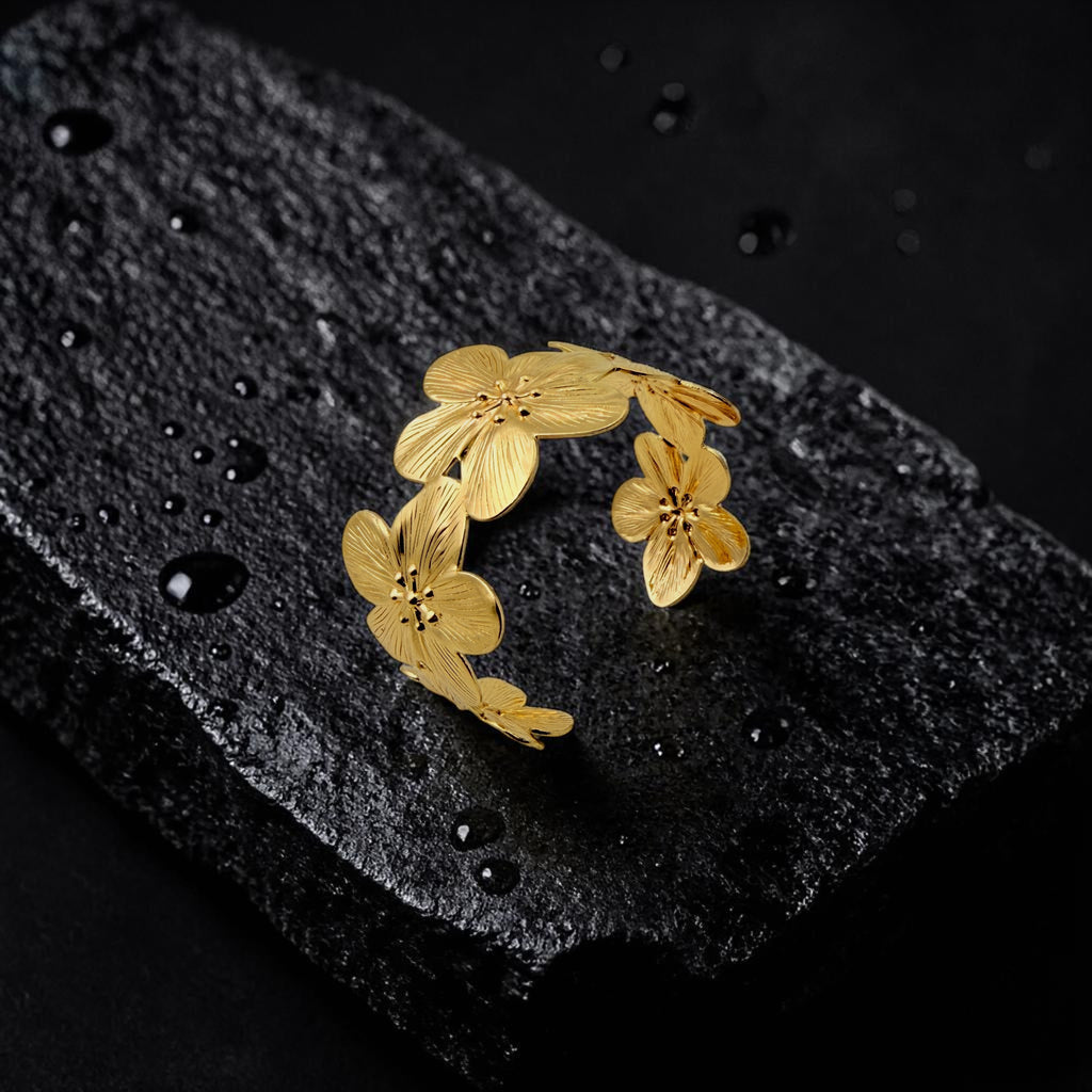 Bloom Petal Sculpted Cuff Bracelet
