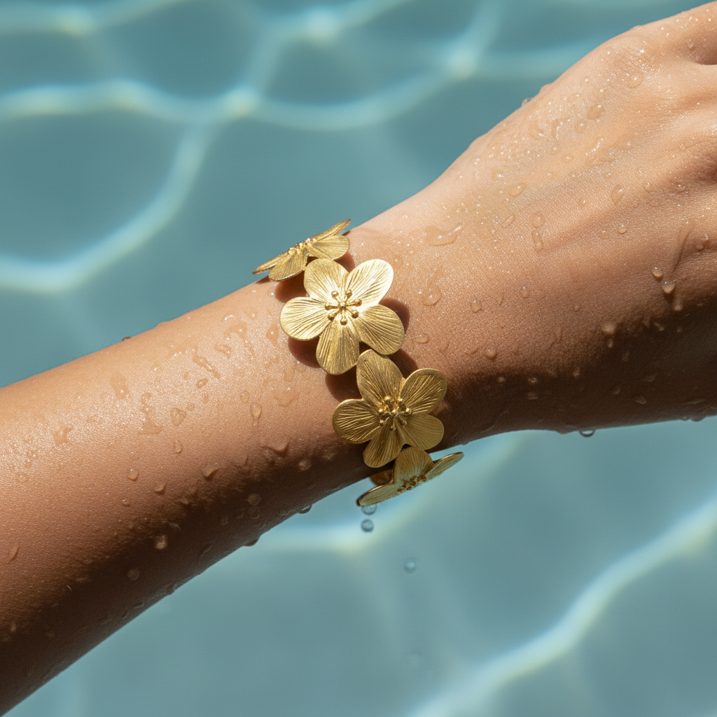 Bloom Petal Sculpted Cuff Bracelet