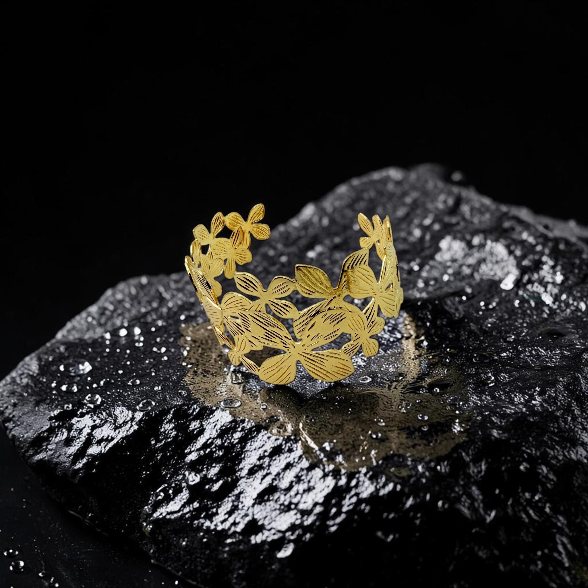 Wildflower Garden Cutwork Cuff Bracelet