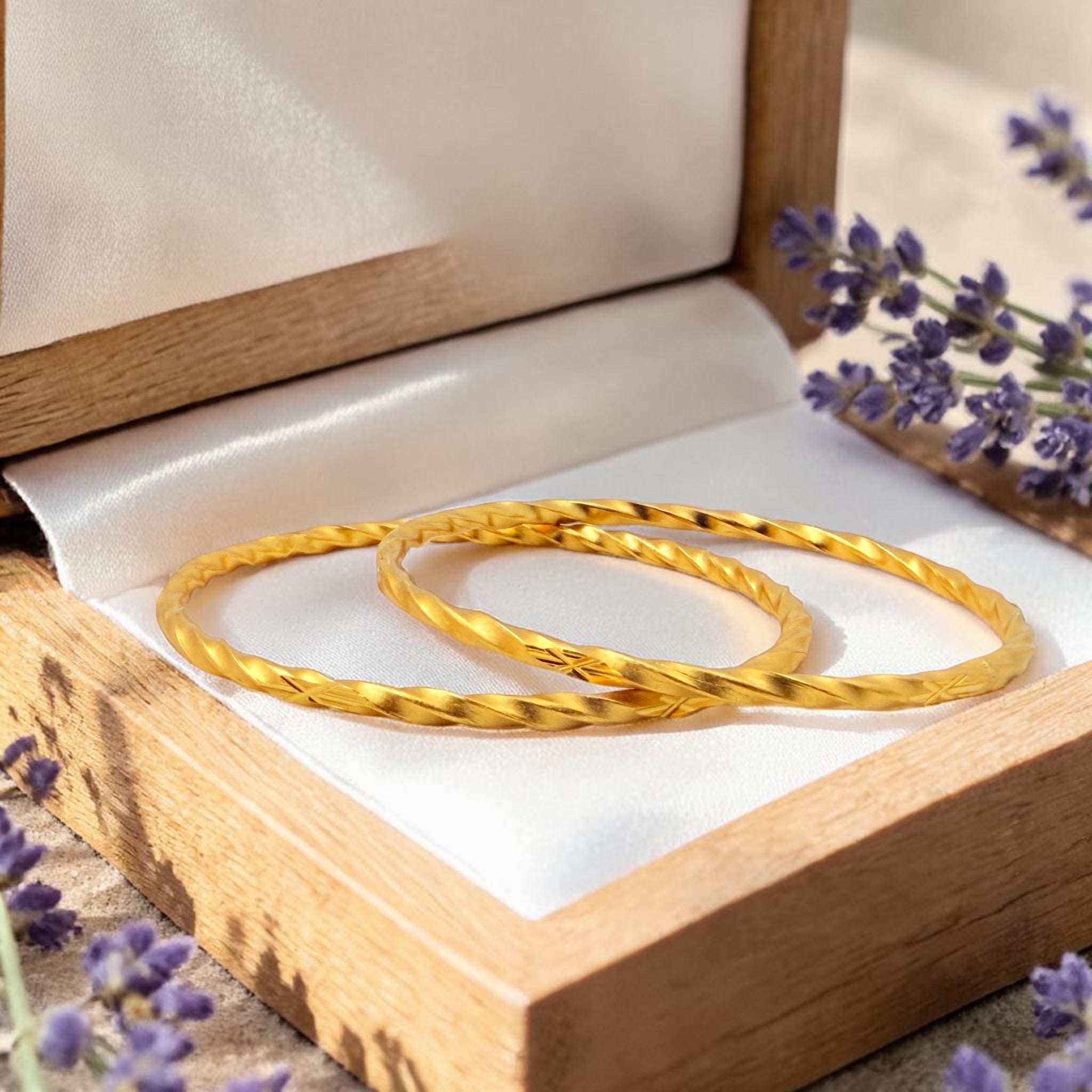 Aureli Twist Gold Bangles
