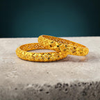 Vaelora Carved Gold Bangles