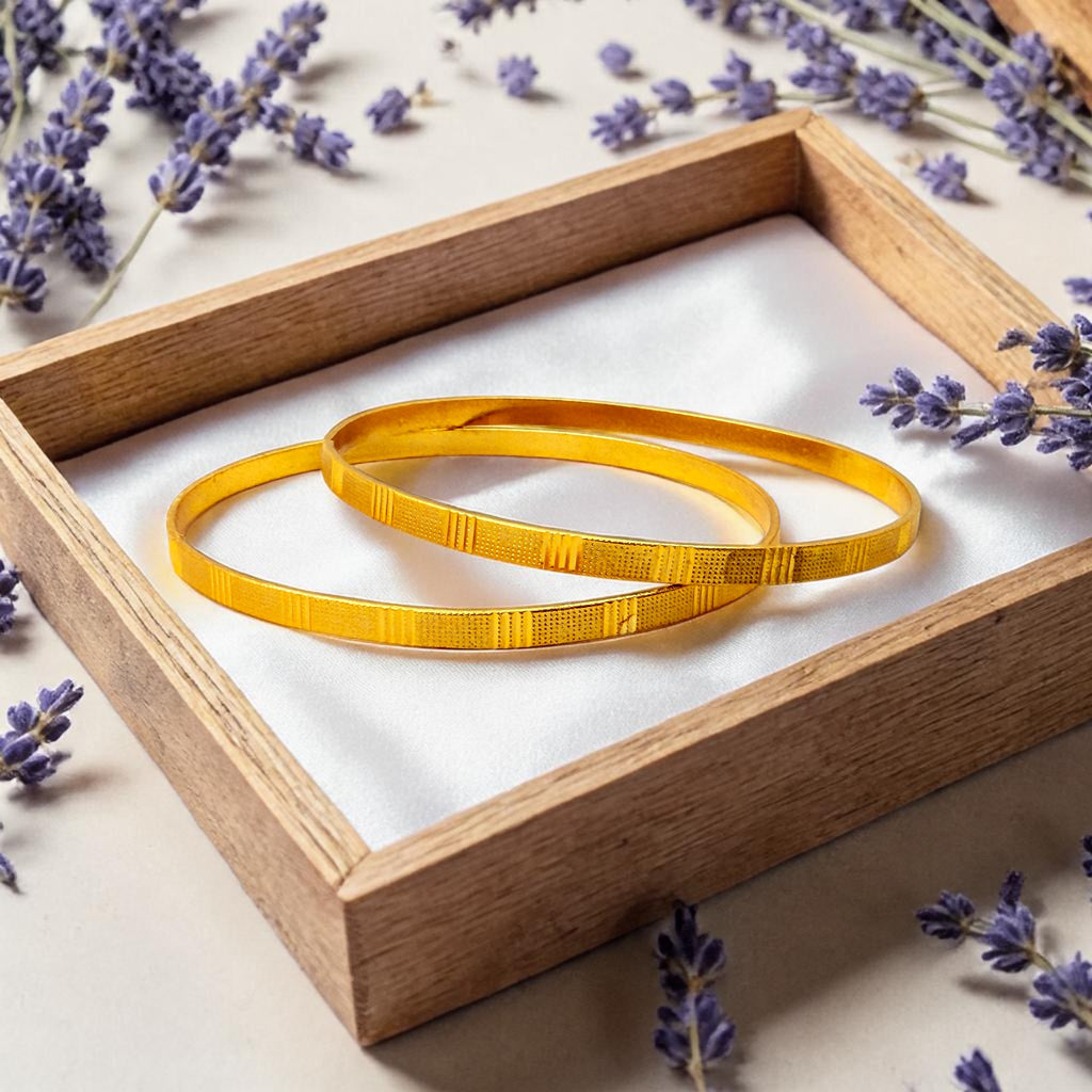 Velmora Textured Gold Bangles