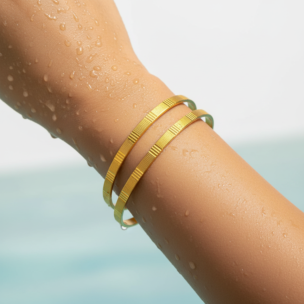 Velmora Textured Gold Bangles
