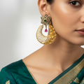 Floral Crescent Statement Earrings