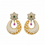 Floral Crescent Statement Earrings