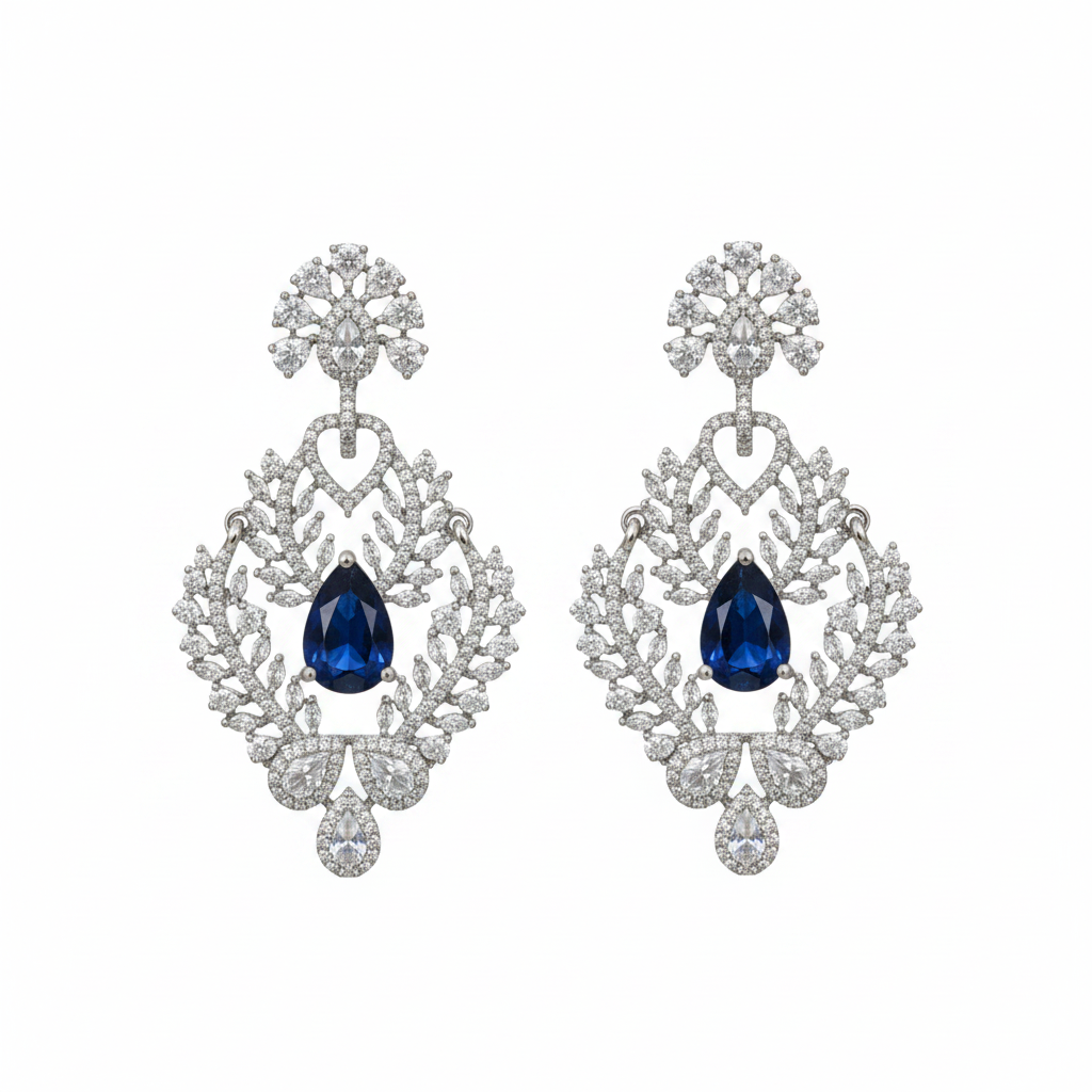 Royal Leaf Drop Earrings