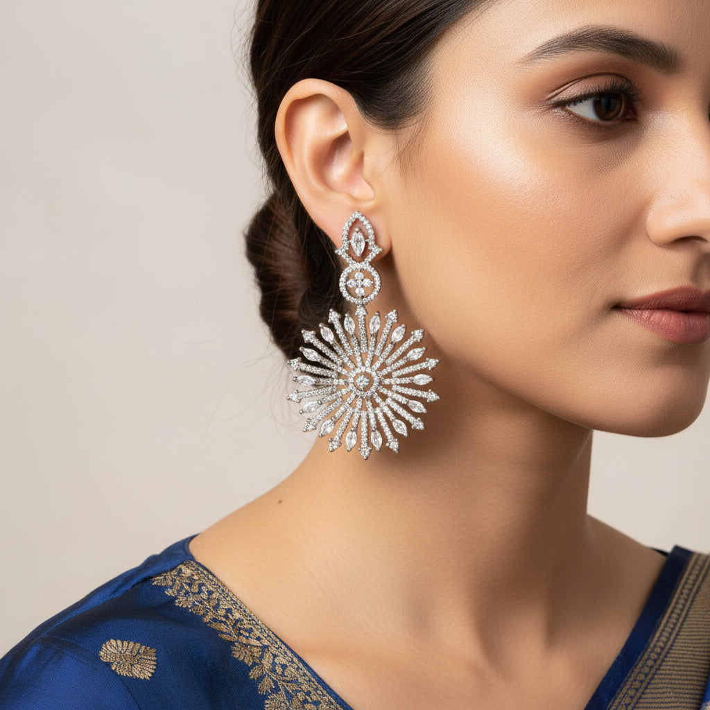Celestial Sunburst Drop Earrings