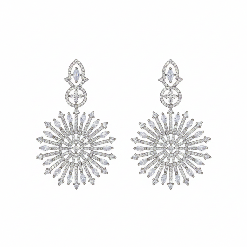 Celestial Sunburst Drop Earrings