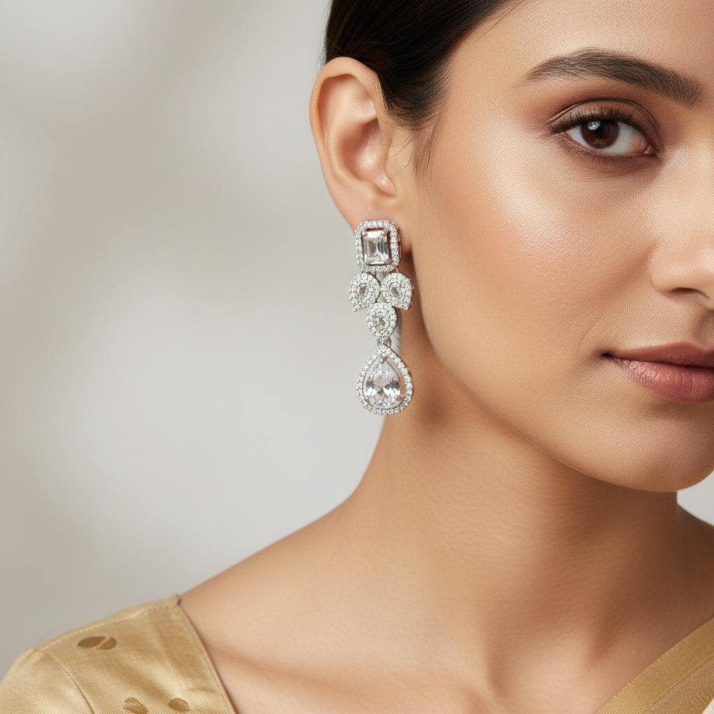 Emerald-Cut Drop Earrings