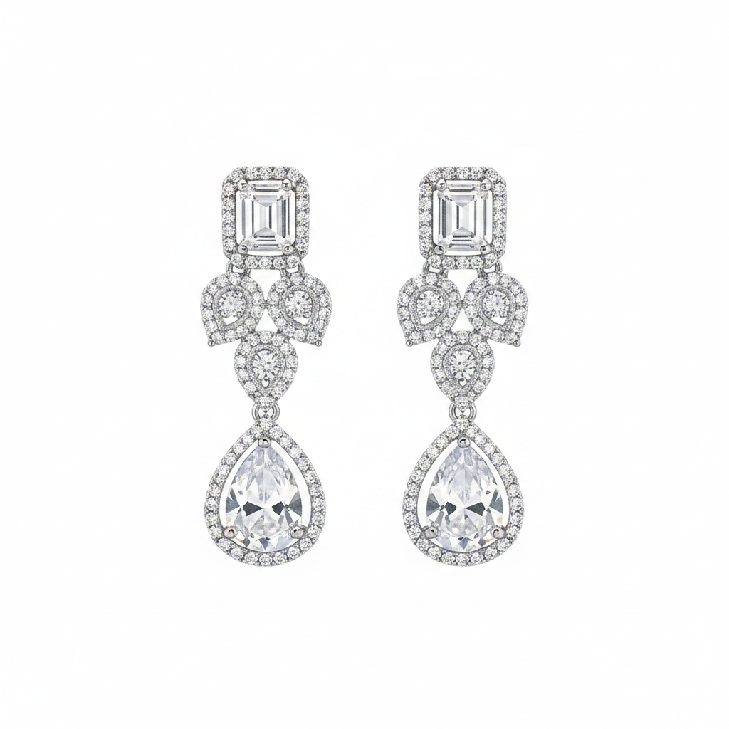 Emerald-Cut Drop Earrings