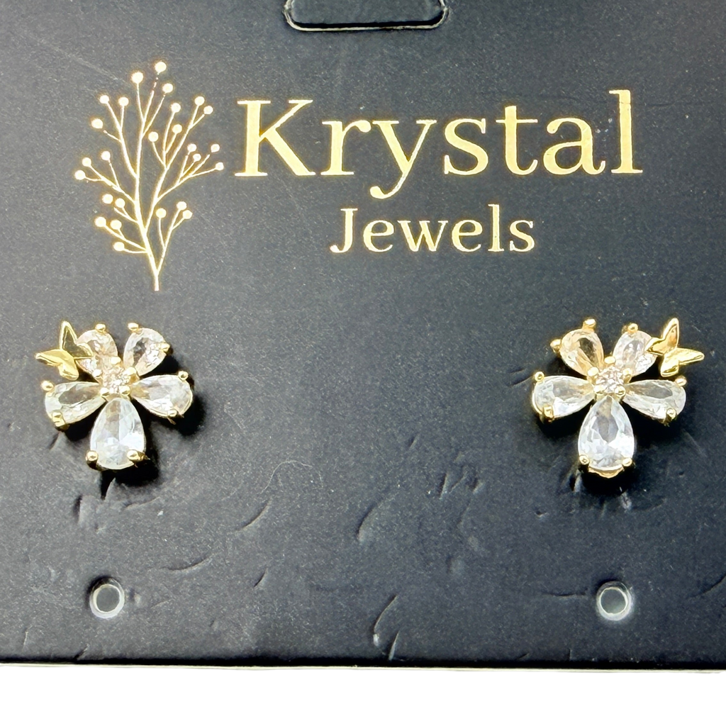 Crystal Bloom Stud Earrings