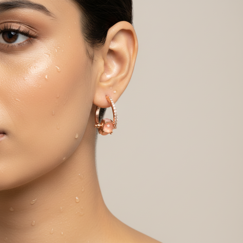 Blush Glow Hoop Earrings