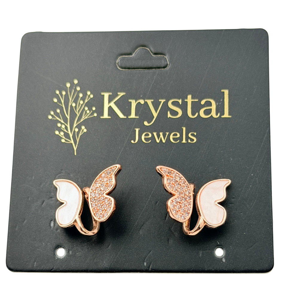 Blush Butterfly Stud Earrings