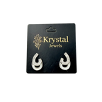 Modern Curve Crystal Stud Earrings
