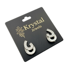 Modern Curve Crystal Stud Earrings